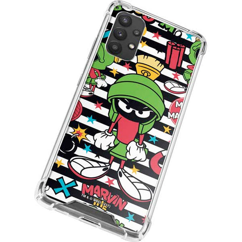 Looney Tunes Marvin the Martian Striped Patches Galaxy A32 5G Clear Case
