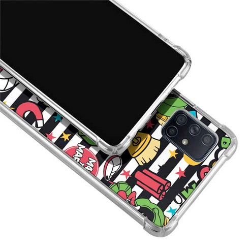 Looney Tunes Marvin the Martian Striped Patches Galaxy A51 5G Clear Case