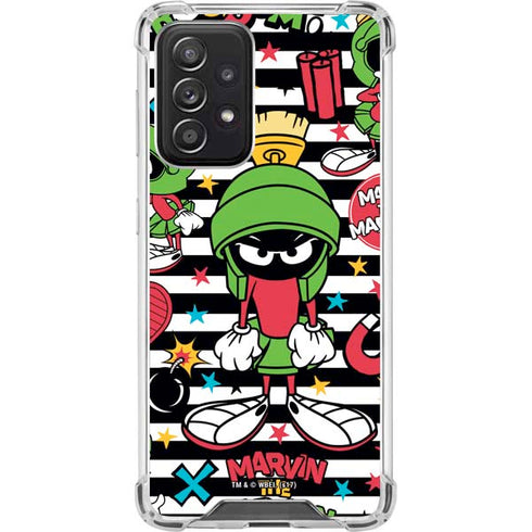 Looney Tunes Marvin the Martian Striped Patches Galaxy A52 5G Clear Case