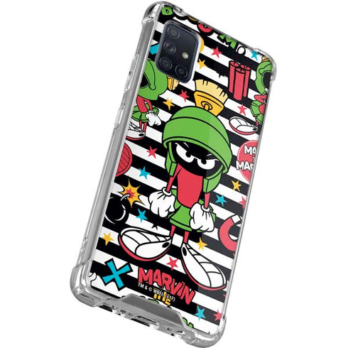 Looney Tunes Marvin the Martian Striped Patches Galaxy A71 5G Clear Case