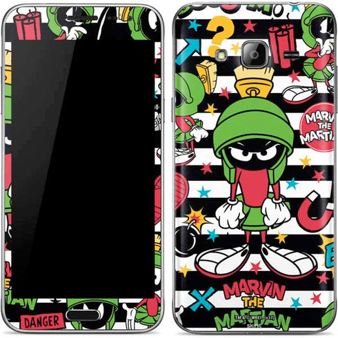 Looney Tunes Marvin the Martian Striped Patches Galaxy J3 Skin