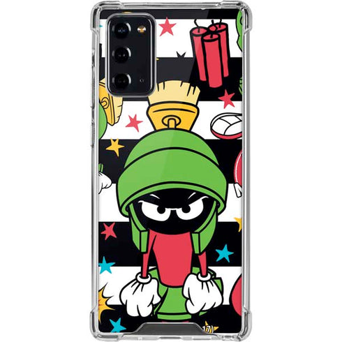 Looney Tunes Marvin the Martian Striped Patches Galaxy Note20 5G Clear Case