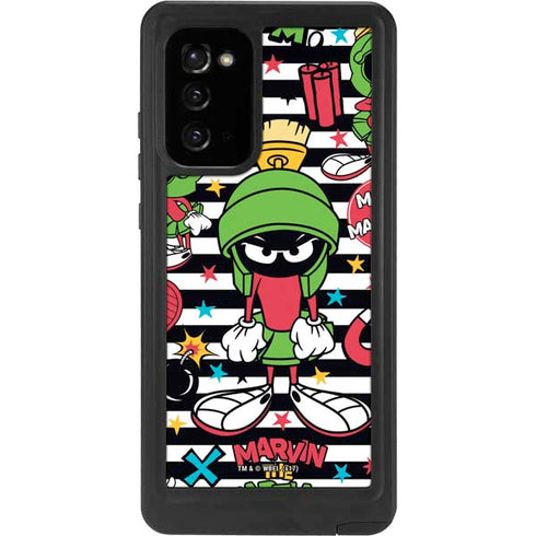 Looney Tunes Marvin the Martian Striped Patches Galaxy Note20 5G Waterproof Case