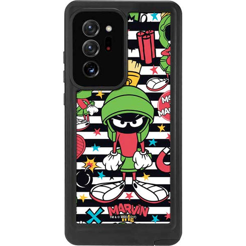 Looney Tunes Marvin the Martian Striped Patches Galaxy Note20 Ultra 5G Waterproof Case