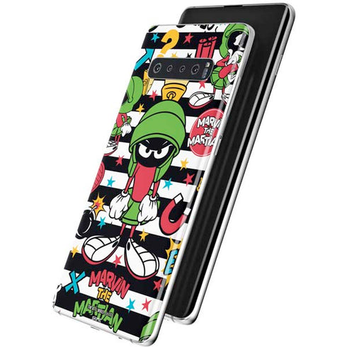 Looney Tunes Marvin the Martian Striped Patches Galaxy S10 Skin