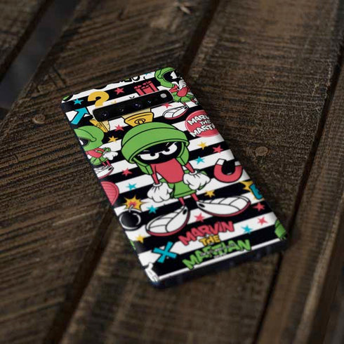 Looney Tunes Marvin the Martian Striped Patches Galaxy S10 Skin
