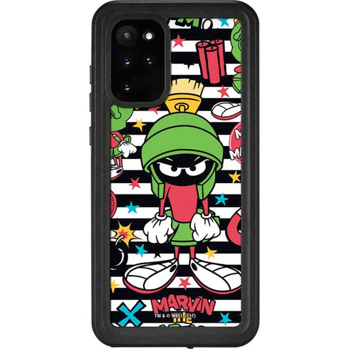Looney Tunes Marvin the Martian Striped Patches Galaxy S20 Plus Waterproof Case