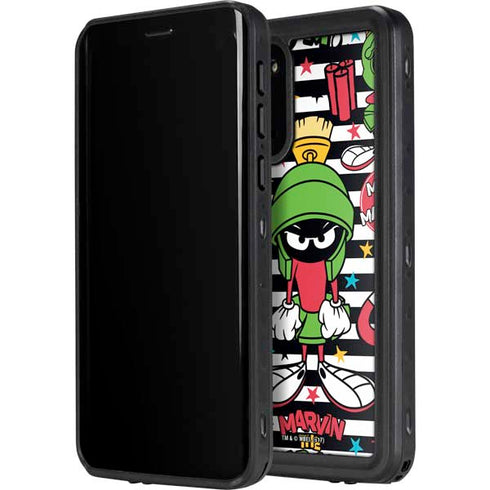 Looney Tunes Marvin the Martian Striped Patches Galaxy S20 Plus Waterproof Case
