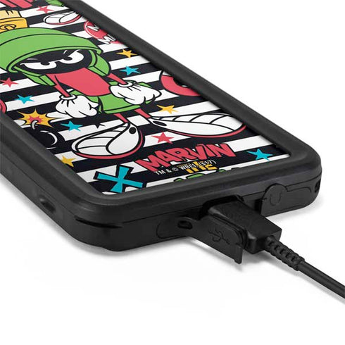 Looney Tunes Marvin the Martian Striped Patches Galaxy S20 Plus Waterproof Case