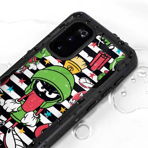 Looney Tunes Marvin the Martian Striped Patches Galaxy S20 Waterproof Case