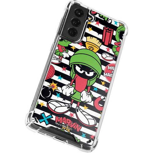 Looney Tunes Marvin the Martian Striped Patches Galaxy S21 5G Clear Case