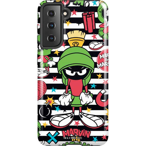 Looney Tunes Marvin the Martian Striped Patches Galaxy S21 5G Pro Case