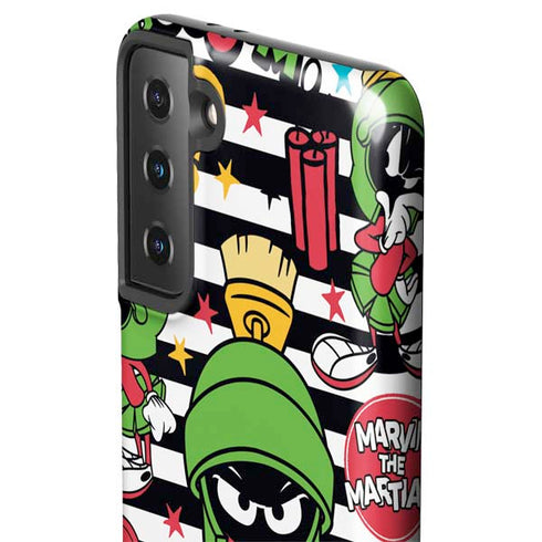 Looney Tunes Marvin the Martian Striped Patches Galaxy S21 FE Pro Case
