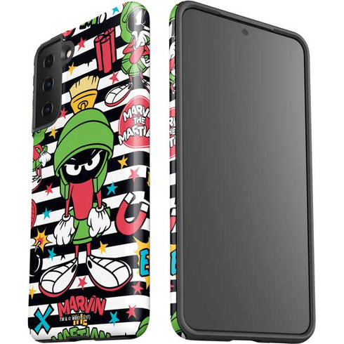 Looney Tunes Marvin the Martian Striped Patches Galaxy S21 FE Pro Case