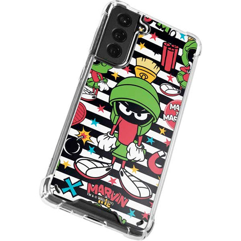 Looney Tunes Marvin the Martian Striped Patches Galaxy S21 Plus 5G Clear Case