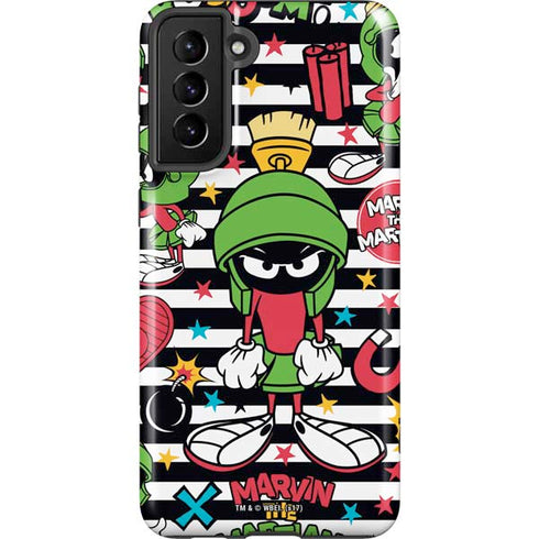 Looney Tunes Marvin the Martian Striped Patches Galaxy S21 Plus 5G Pro Case