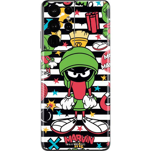 Looney Tunes Marvin the Martian Striped Patches Galaxy S21 Ultra 5G Skin