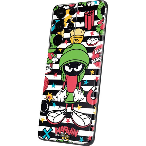 Looney Tunes Marvin the Martian Striped Patches Galaxy S21 Ultra 5G Skin