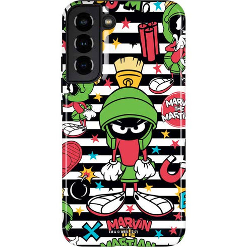 Looney Tunes Marvin the Martian Striped Patches Galaxy S22 Plus Pro Case