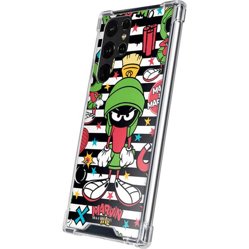 Looney Tunes Marvin the Martian Striped Patches Galaxy S22 Ultra Clear Case