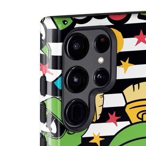 Looney Tunes Marvin the Martian Striped Patches Galaxy S22 Ultra Pro Case