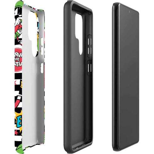 Looney Tunes Marvin the Martian Striped Patches Galaxy S22 Ultra Pro Case