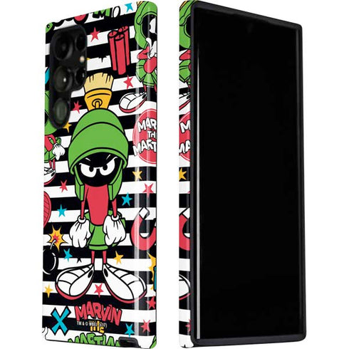 Looney Tunes Marvin the Martian Striped Patches Galaxy S22 Ultra Pro Case