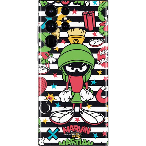 Looney Tunes Marvin the Martian Striped Patches Galaxy S22 Ultra Skin