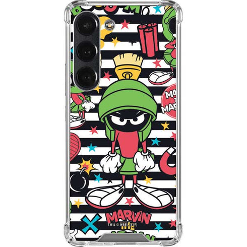 Looney Tunes Marvin the Martian Striped Patches Galaxy S23 Clear Case