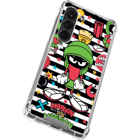Looney Tunes Marvin the Martian Striped Patches Galaxy S23 Clear Case