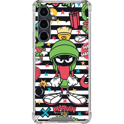 Looney Tunes Marvin the Martian Striped Patches Galaxy S23 FE Clear Case