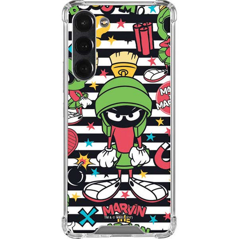 Looney Tunes Marvin the Martian Striped Patches Galaxy S23 Plus Clear Case