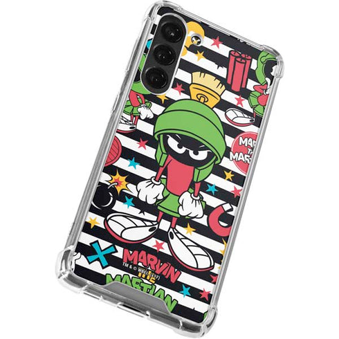 Looney Tunes Marvin the Martian Striped Patches Galaxy S23 Plus Clear Case