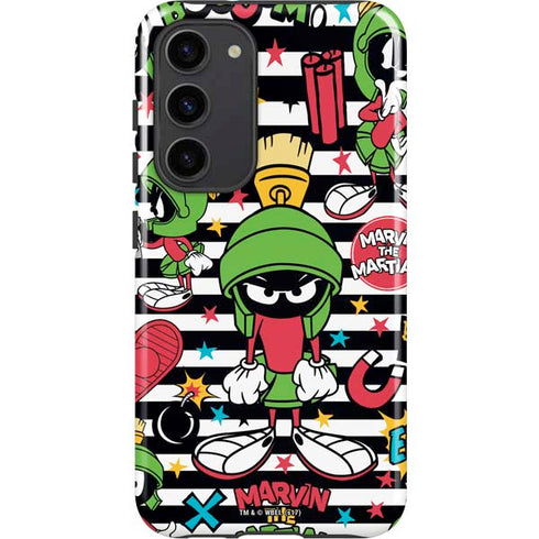 Looney Tunes Marvin the Martian Striped Patches Galaxy S23 Plus Pro Case