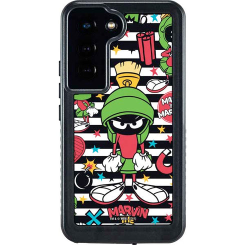 Looney Tunes Marvin the Martian Striped Patches Galaxy S23 Waterproof Case
