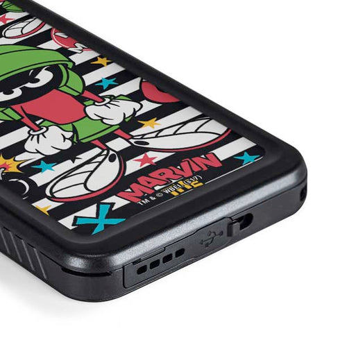 Looney Tunes Marvin the Martian Striped Patches Galaxy S23 Waterproof Case