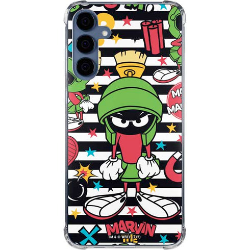 Looney Tunes Marvin the Martian Striped Patches Galaxy S24 Clear Case
