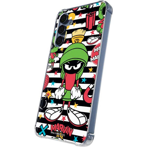 Looney Tunes Marvin the Martian Striped Patches Galaxy S24 Clear Case