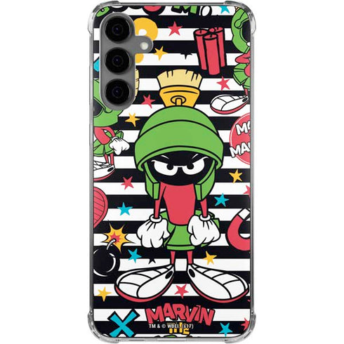 Looney Tunes Marvin the Martian Striped Patches Galaxy S24 Plus Clear Case