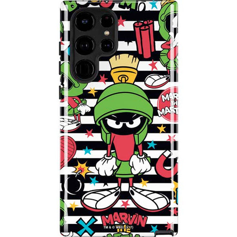 Looney Tunes Marvin the Martian Striped Patches Galaxy S24 Ultra Impact Case