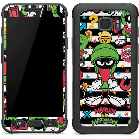 Looney Tunes Marvin the Martian Striped Patches Galaxy S7 Active Skin