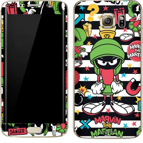 Looney Tunes Marvin the Martian Striped Patches Galaxy S7 Edge Skin