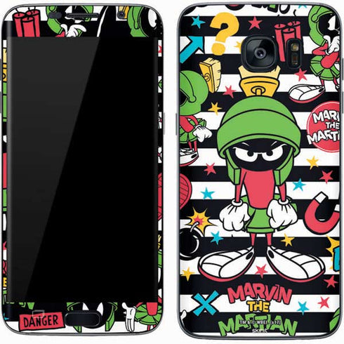 Looney Tunes Marvin the Martian Striped Patches Galaxy S7 Skin