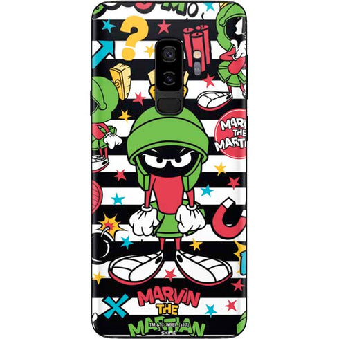 Looney Tunes Marvin the Martian Striped Patches Galaxy S9 Plus Skin