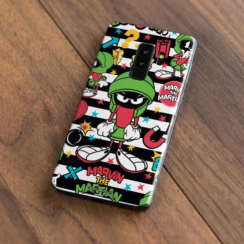 Looney Tunes Marvin the Martian Striped Patches Galaxy S9 Plus Skin