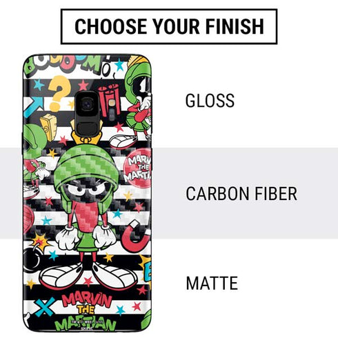 Looney Tunes Marvin the Martian Striped Patches Galaxy S9 Skin