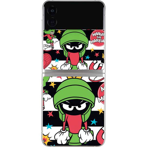 Looney Tunes Marvin the Martian Striped Patches Galaxy Z Flip3 5G Skin