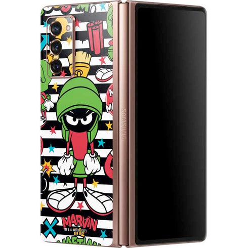 Looney Tunes Marvin the Martian Striped Patches Galaxy Z Fold2 5G Skin