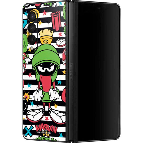 Looney Tunes Marvin the Martian Striped Patches Galaxy Z Fold3 5G Skin