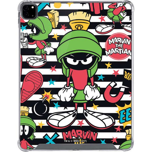 Looney Tunes Marvin the Martian Striped Patches iPad Pro 12.9in (2020) Clear Case